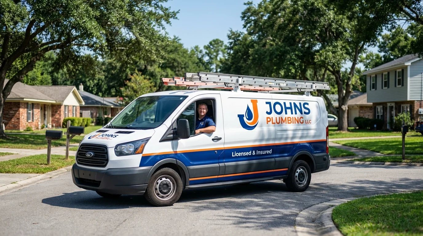 Johns Plumbing LLC service van in Milton, WA
